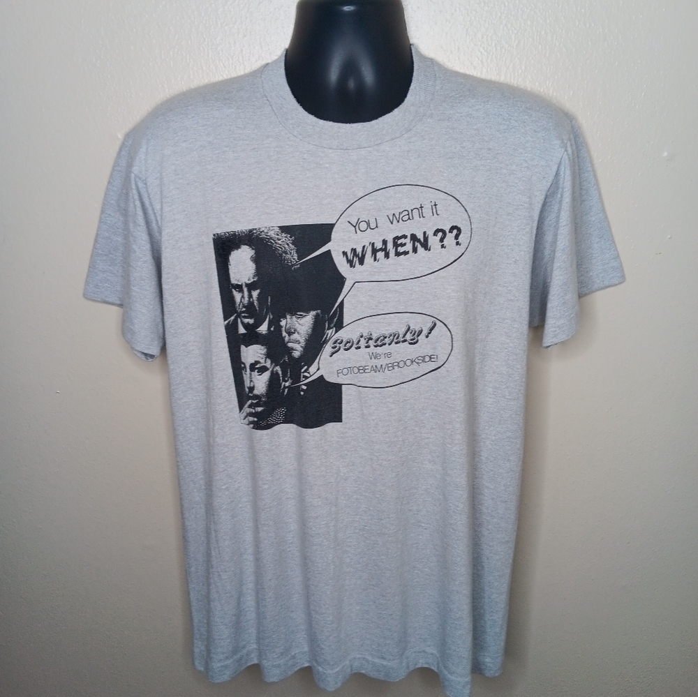 VTG 80s Three Stooges Adult Large T-shirt Single Stitch Gray Screen Stars USA
